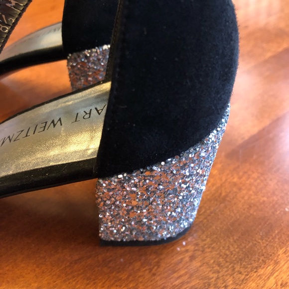 Stuart Weitzman Suede Glitter Sandals. Size 8.5. - Picture 11 of 11
